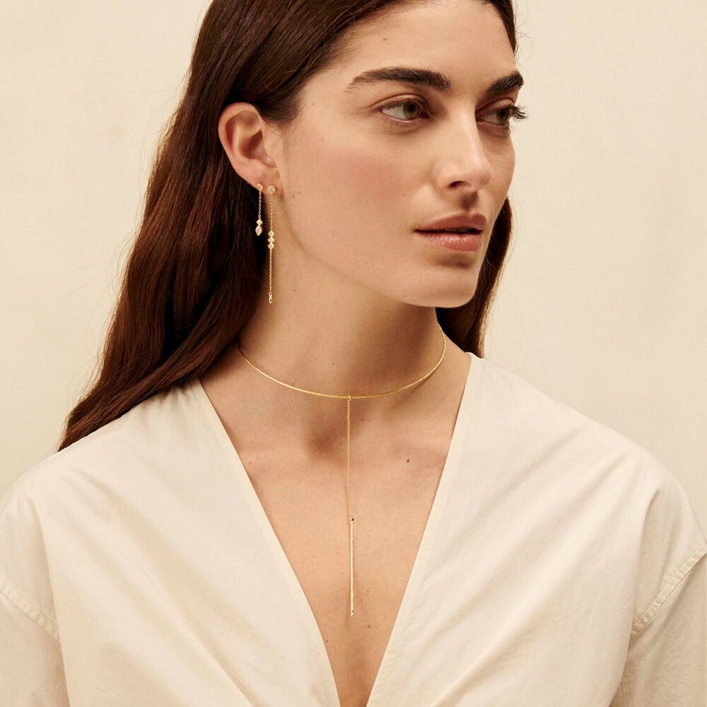 Long earrings ARISTA - Crystal / Golden - All earings  | Agatha