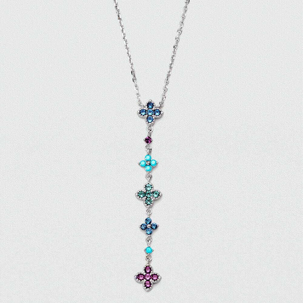 Choker necklace BELOVED - Multicolor / Silver - Genuine silver  | Agatha