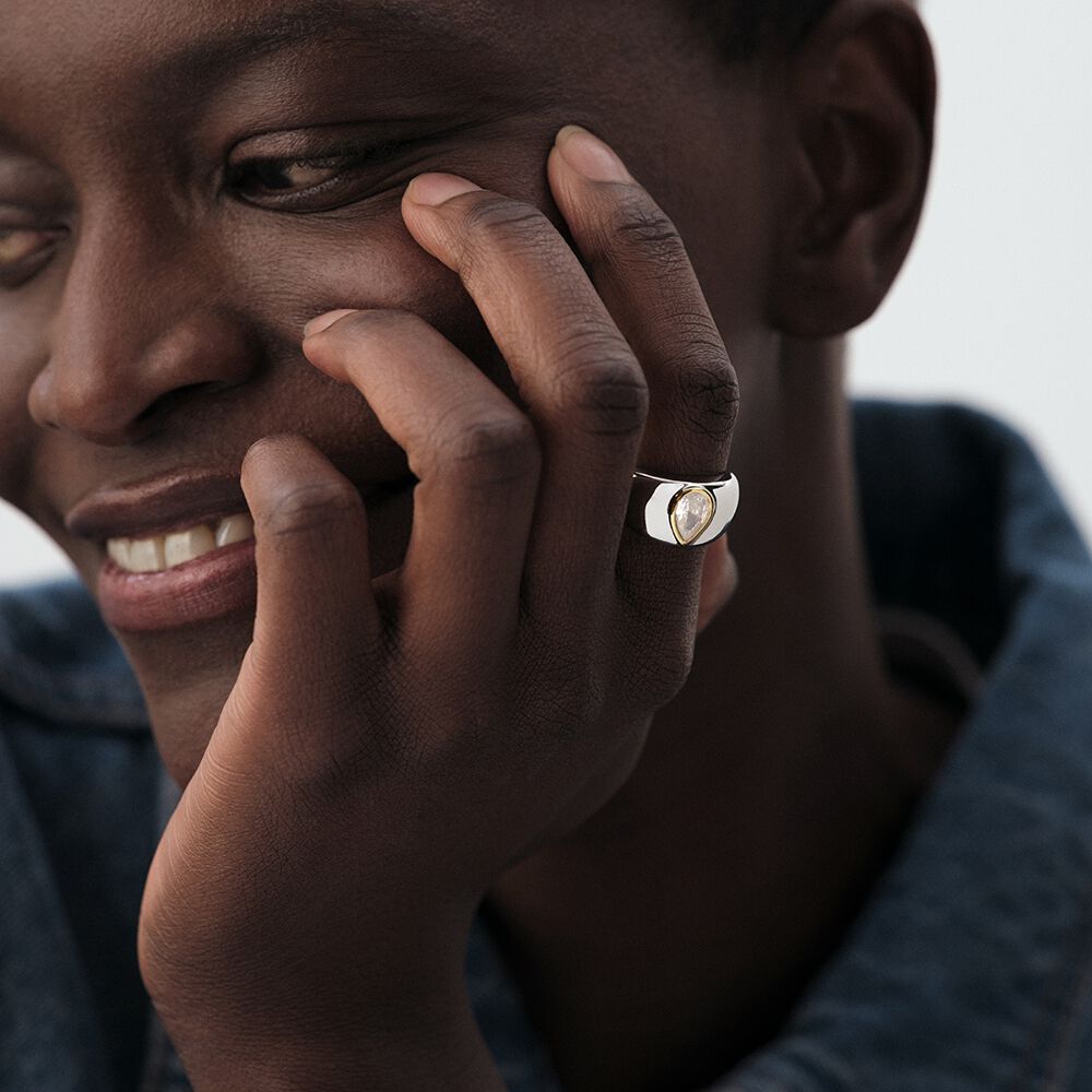 Large ring VICTOIRE - Crystal / Silver - Jewellery  | Agatha