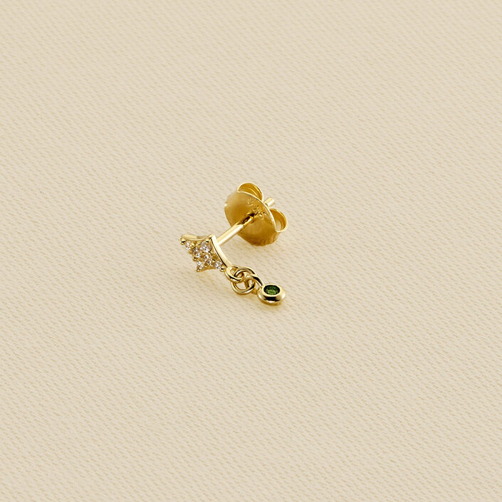 Piercing stud ASTRAL - Green / Gold - All jewellery  | Agatha