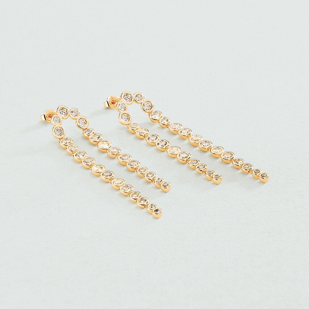 Long earrings ADAMAS - Crystal / Golden - Earrings  | Agatha