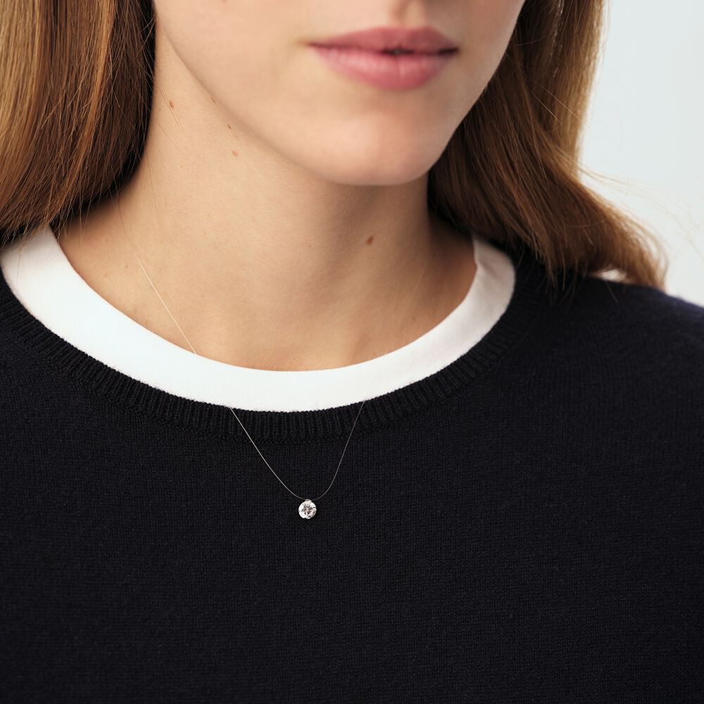 Choker necklace FIL MAGIQUE - Crystal / Silver - Choker necklace  | Agatha