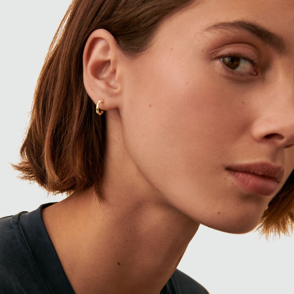 Hoop piercing SUZIE - White / Gold - Genuine silver  | Agatha