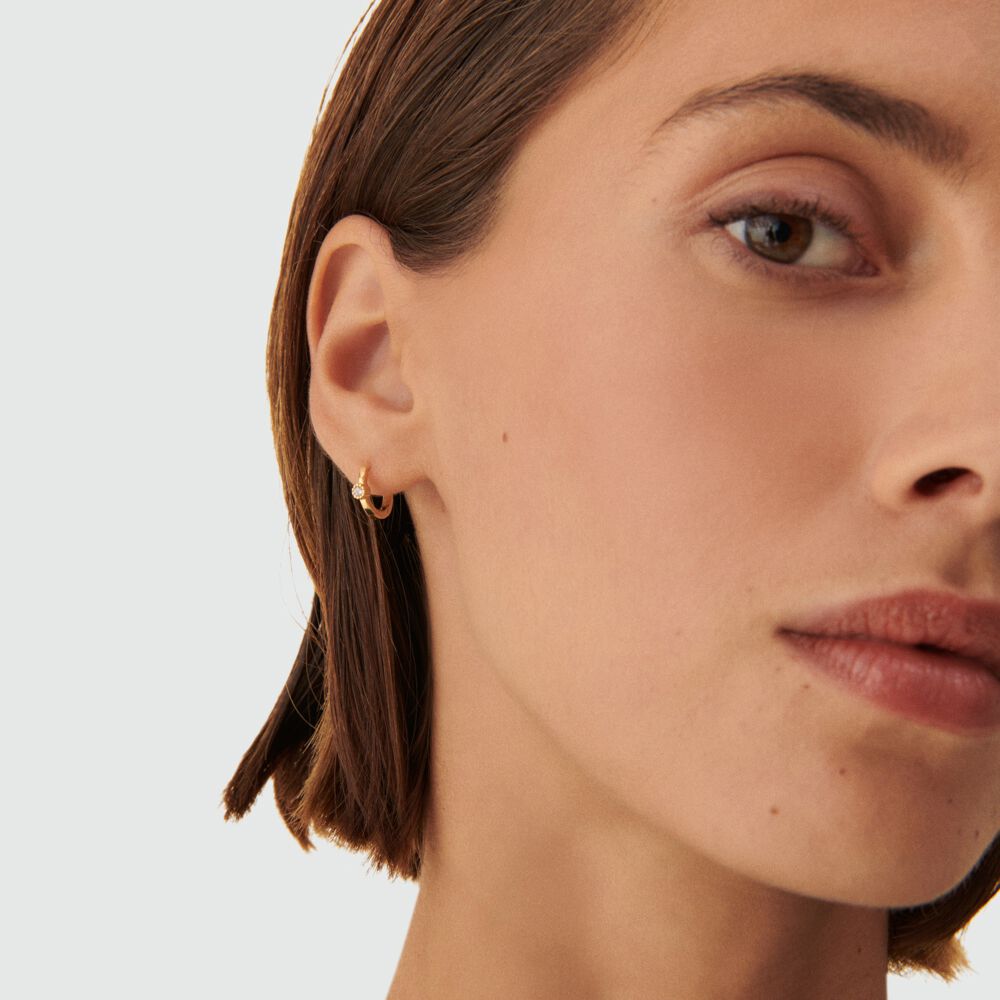 Hoop piercing CRIOBRIL - Crystal / Golden - Hoop piercing  | Agatha