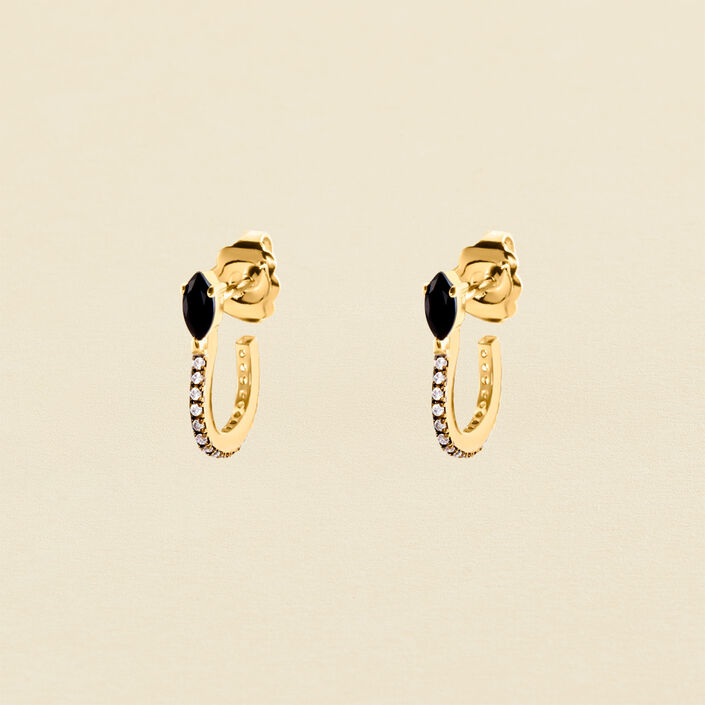 Hoops SNAKY - Crystal / Gun - All earings  | Agatha
