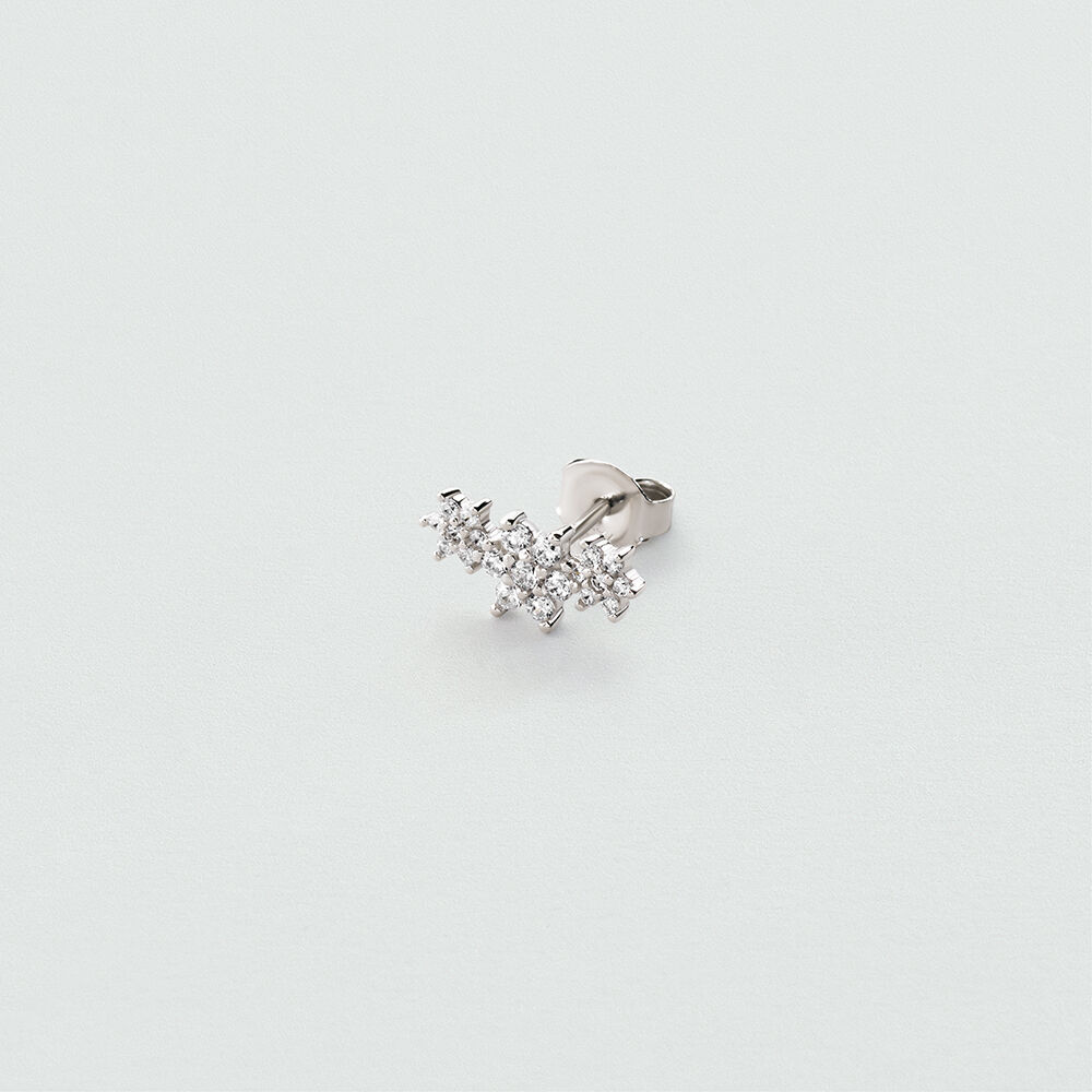 Single stud earring EAR5TRIOFLOR - Crystal / Silver