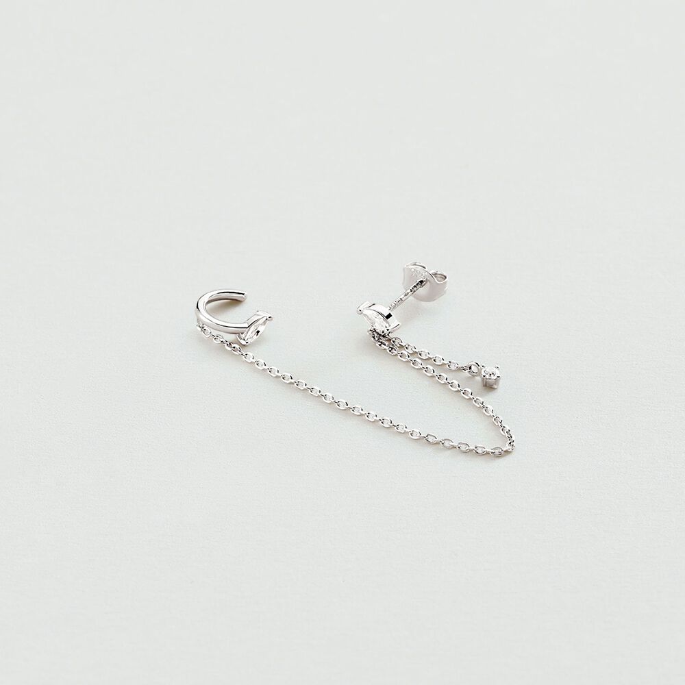 Ear cuff AMAS - Crystal / Silver - Ear cuff  | Agatha