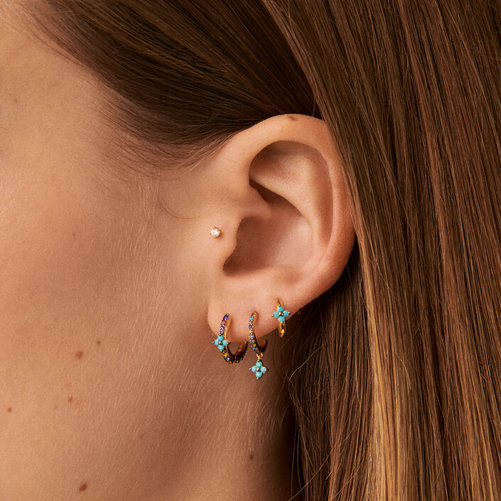 Hoop piercing MIX& MATCH - Multicolor / Gold - All jewellery  | Agatha