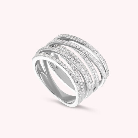 Large ring MULTI - Crystal / Silver - AGATHA DAYS  | Agatha