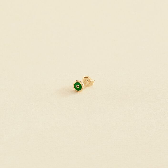 Piercing stud MIX& MATCH - Green / Golden - All jewellery  | Agatha