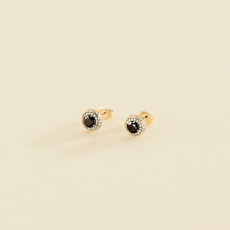 Stud earrings IMPERIAL - Black / Gold - All earings  | Agatha