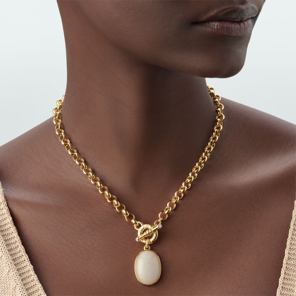 Choker necklace LA RIVIERA - White / Gold - Choker necklace  | Agatha