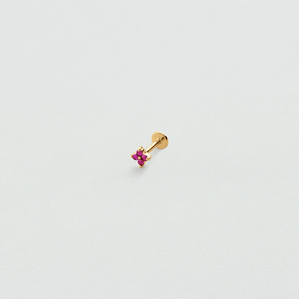 Piercing stud FLOWER MIX & MATCH - Pink / Gold - Piercings  | Agatha