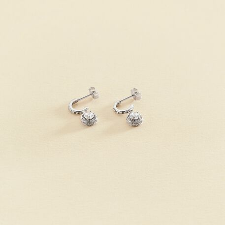 Hoops IMPERIAL - Crystal / Silver - All earings  | Agatha