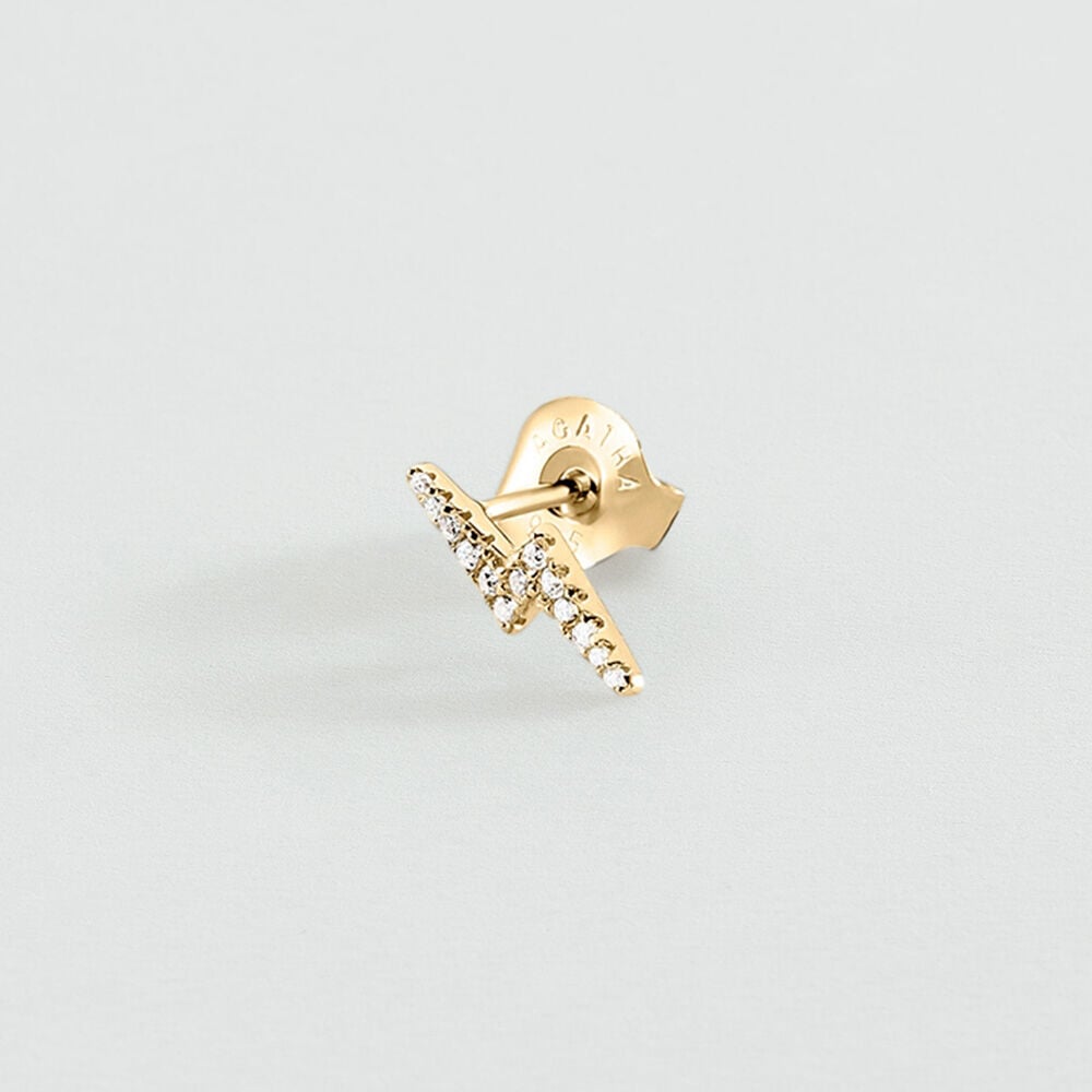 Stud earrings FLASH MIX & MATCH - Crystal / Golden - Genuine silver  | Agatha