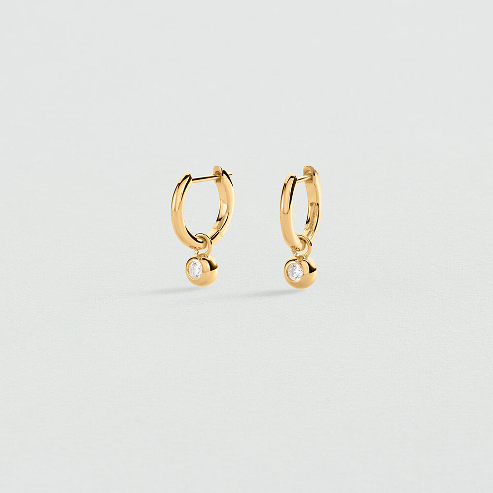 Hoops OD&Eacute;ON - Crystal / Golden - Earrings  | Agatha