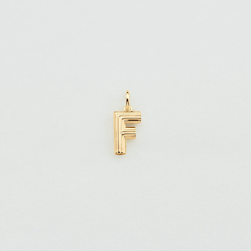 Pendant LETTER F - Golden - Jewellery  | Agatha
