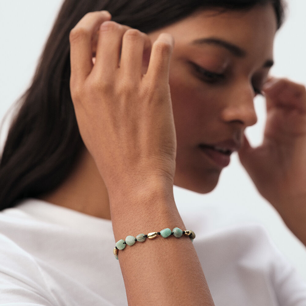 Link bracelet ODYSSEE - Turquoise / Gold - Bracelets  | Agatha