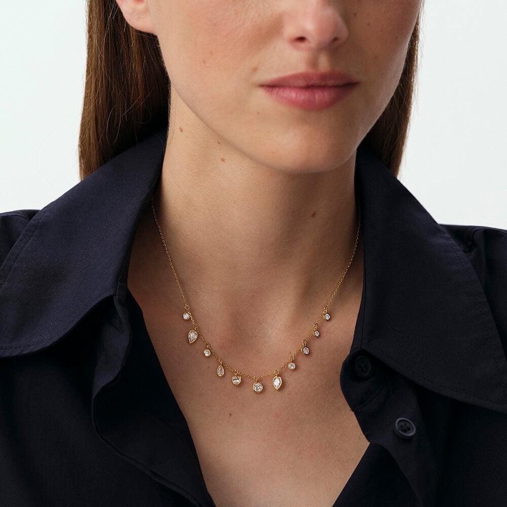 Choker necklace CANDY - Crystal / Golden - Choker necklace  | Agatha