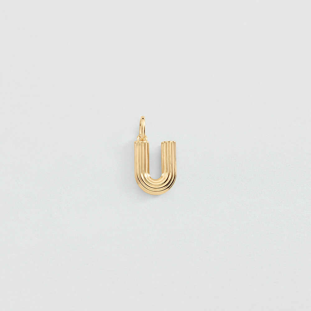 Pendant LETTER U - Golden - Jewellery  | Agatha