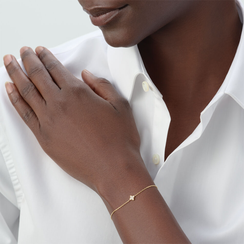 Link bracelet BELOVED - Crystal / Golden - Bracelets  | Agatha