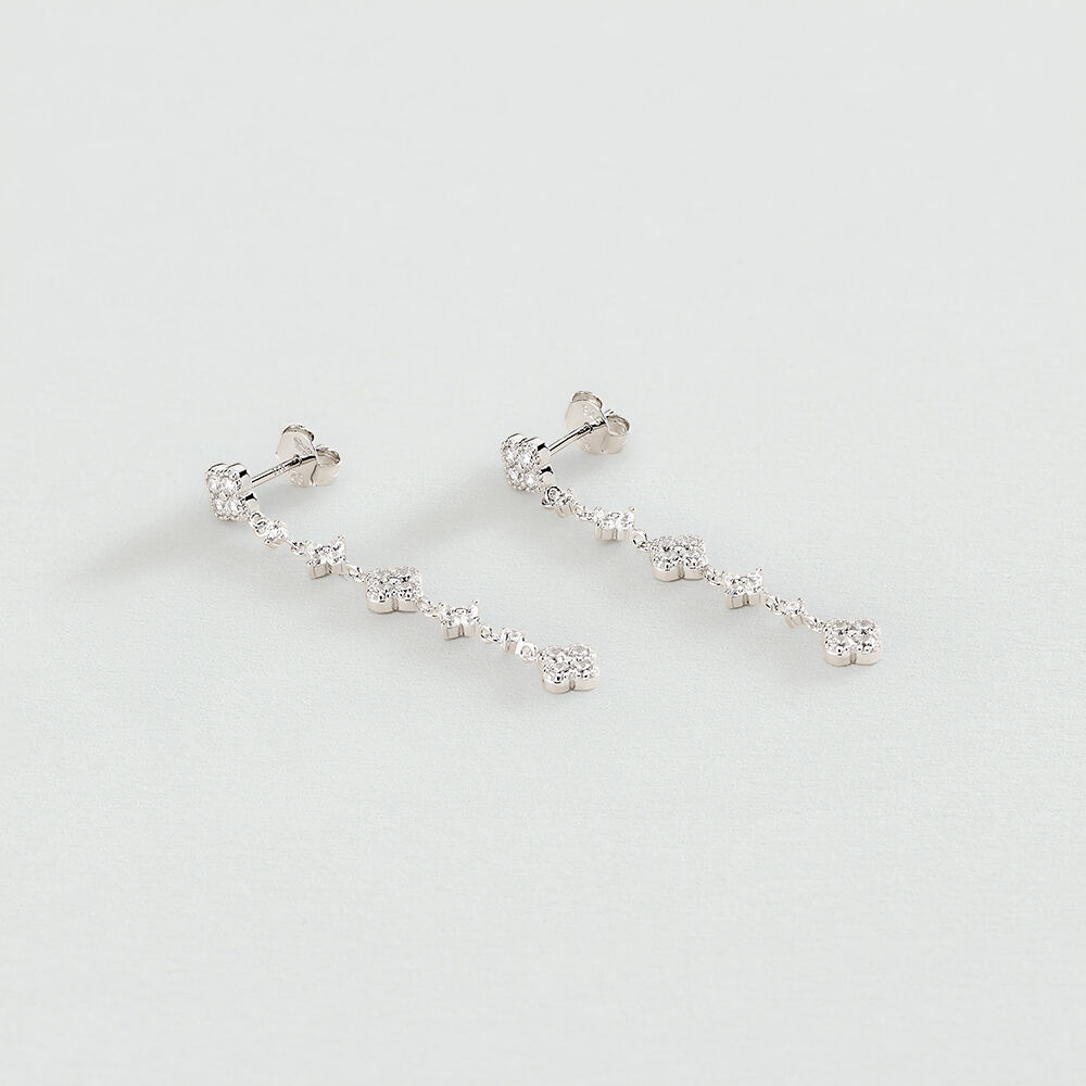 Long earrings BELOVED - Crystal / Silver - Genuine silver  | Agatha