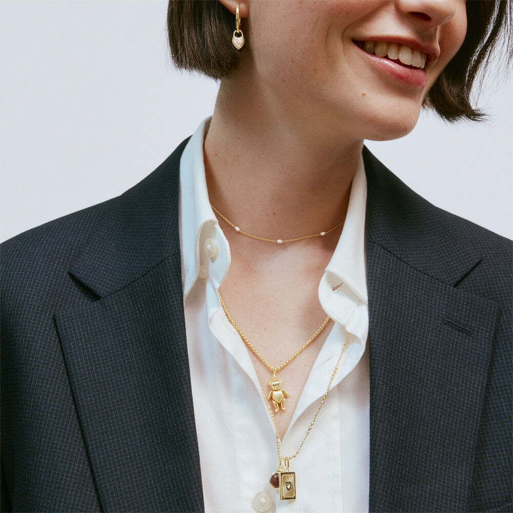 Pendant PAV&Eacute; HEART - Crystal / Golden - New arrivals  | Agatha