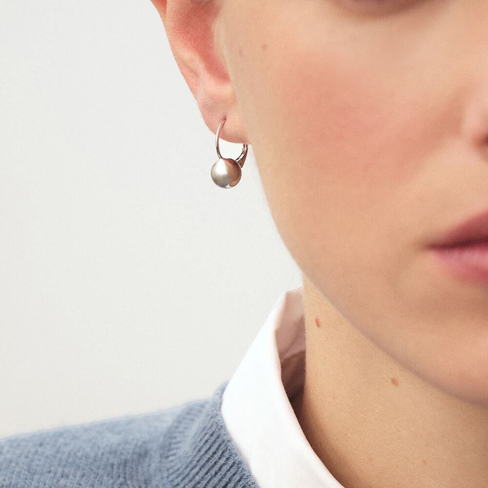 Long earrings BOUL - Silver - Ball earrings  | Agatha