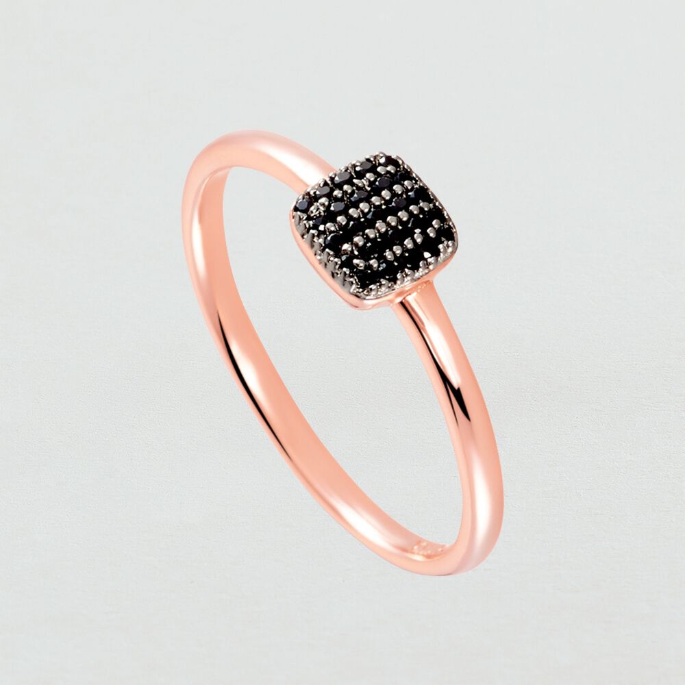 Thin ring GLORIA - Black / Pink - Rings  | Agatha