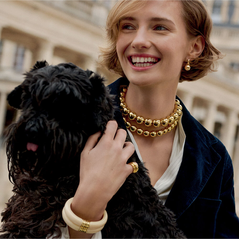 Cuff PALAIS ROYAL - Ivory / Gold - Bangle  | Agatha
