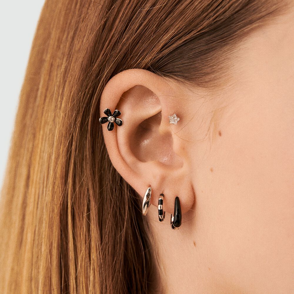 Piercing stud SUZON - Black / White - Jewellery  | Agatha