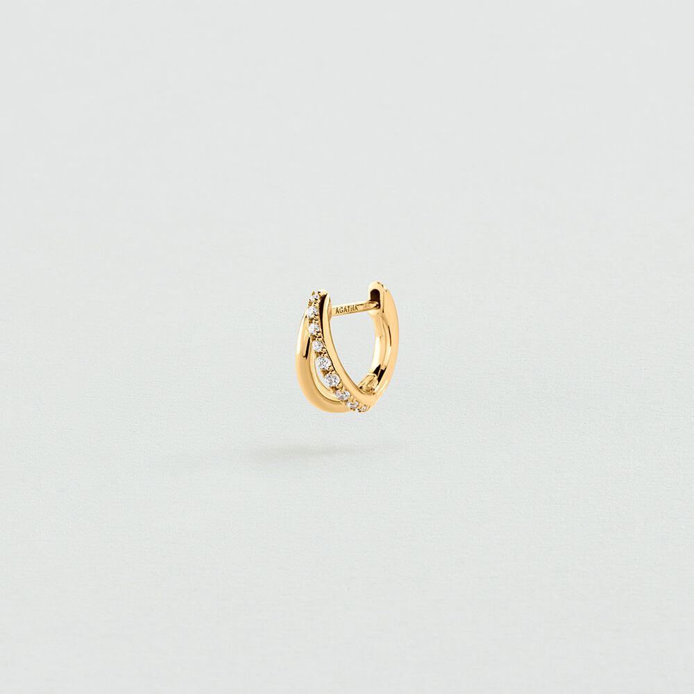 Single stud earring MIX & MATCH - Golden/Crystal - Earrings  | Agatha