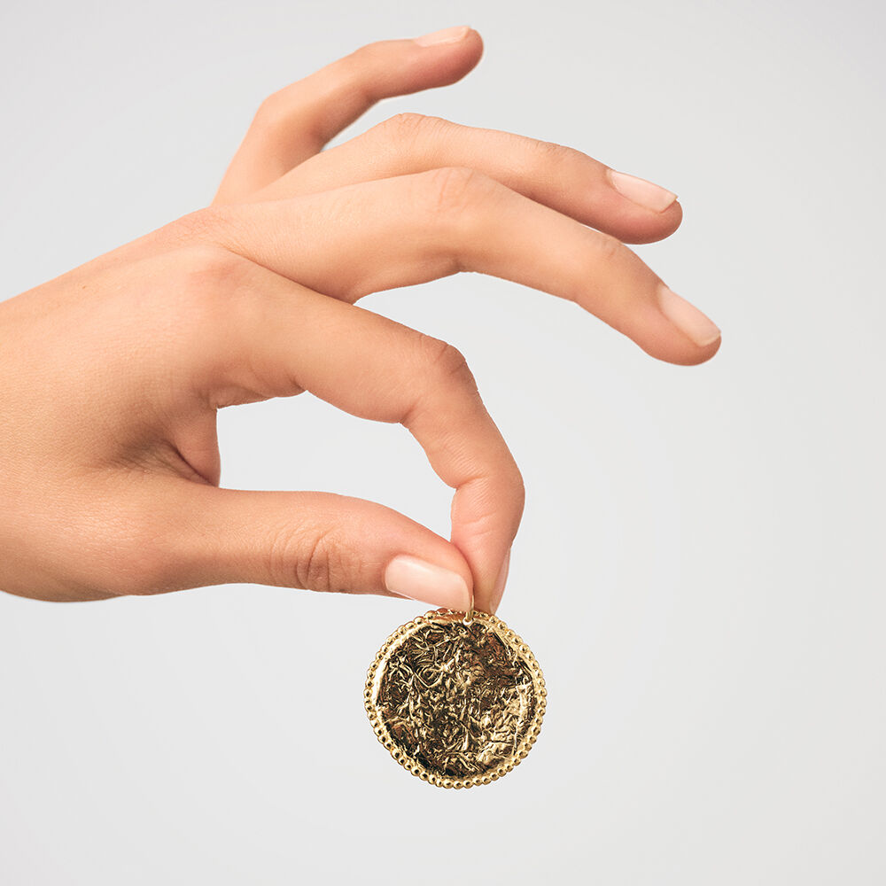 Pendant TEXTURED MEDAL - Golden - All Talismans  | Agatha