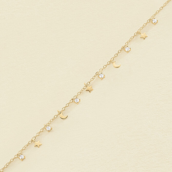 Link bracelet LUNITAS - Crystal / Gold - All bracelets  | Agatha