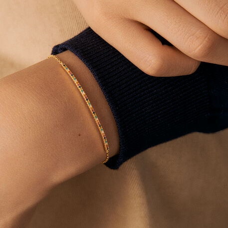 Link bracelet RAINBOW - Multicolor / Gold - All bracelets  | Agatha