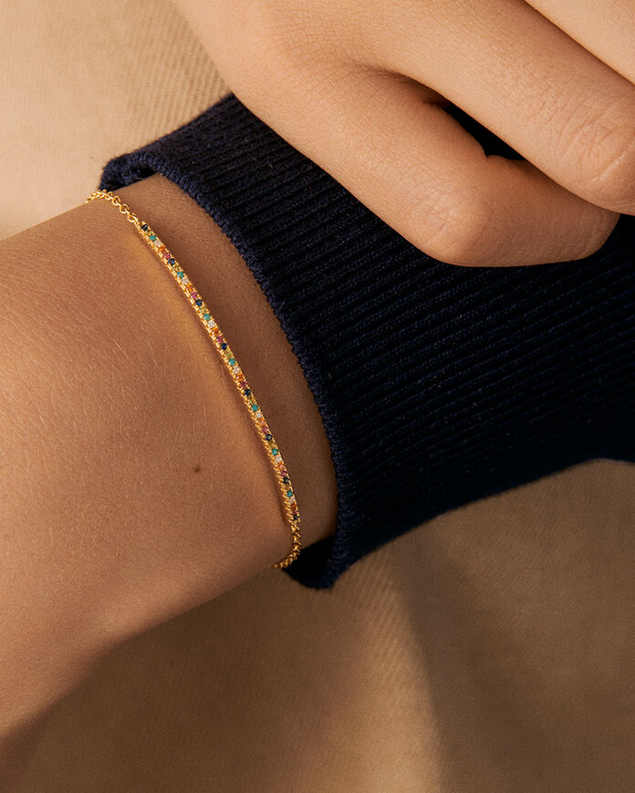 Link bracelet RAINBOW - Multicolor / Gold - All bracelets  | Agatha