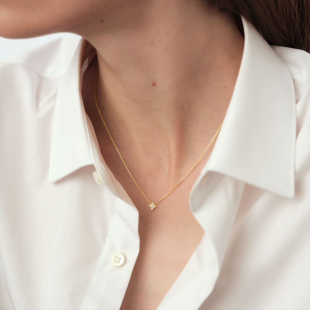 Choker necklace BELOVED - Crystal / Golden - Genuine silver  | Agatha
