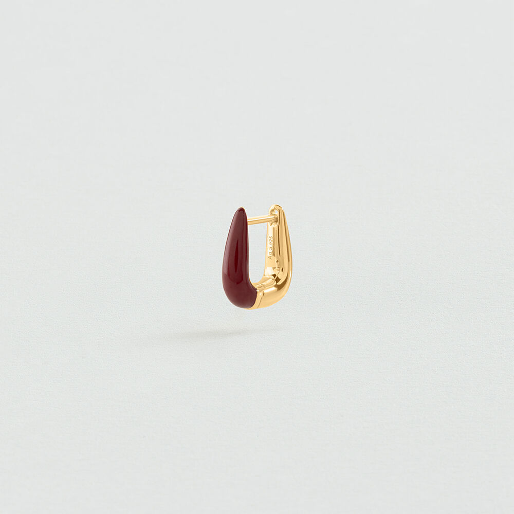 Single hoop earring MIX & MATCH - Burgundy / Golden - Earrings  | Agatha