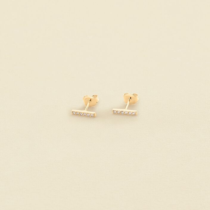 Stud earrings BARSHINE - Crystal / Golden - All earings  | Agatha