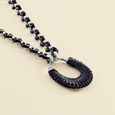 Long necklace TWIGGY - Silver / Dark Blue - 19:38  | Agatha