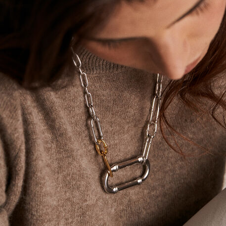 Long necklace BAMBOO - Silver / Gold - 13:01  | Agatha