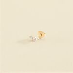 Piercing stud CROISSAN - Crystal / Golden - All jewellery  | Agatha