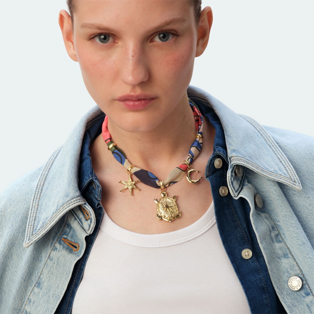 Mid-length necklace PANGEA - Golden / Multicolor - Mid-length necklace  | Agatha