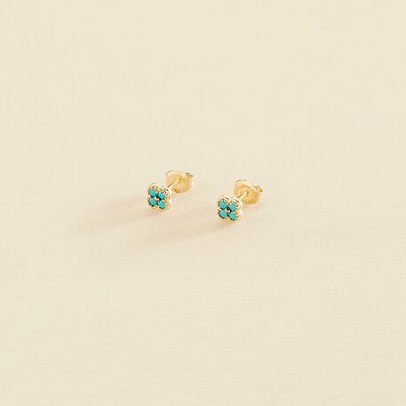 Stud earrings BELOVED - Turquoise / Gold - All earings  | Agatha