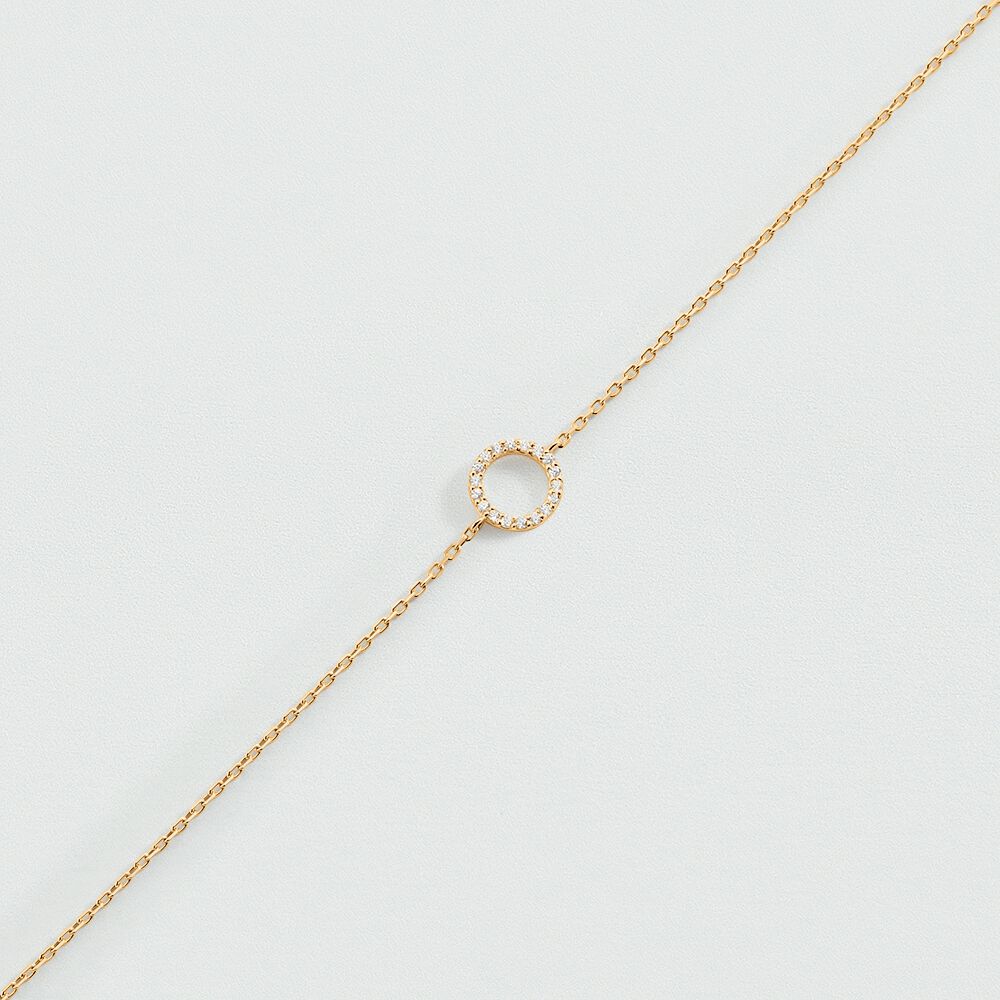 Link bracelet RONDOU - Crystal / Golden - Genuine silver  | Agatha