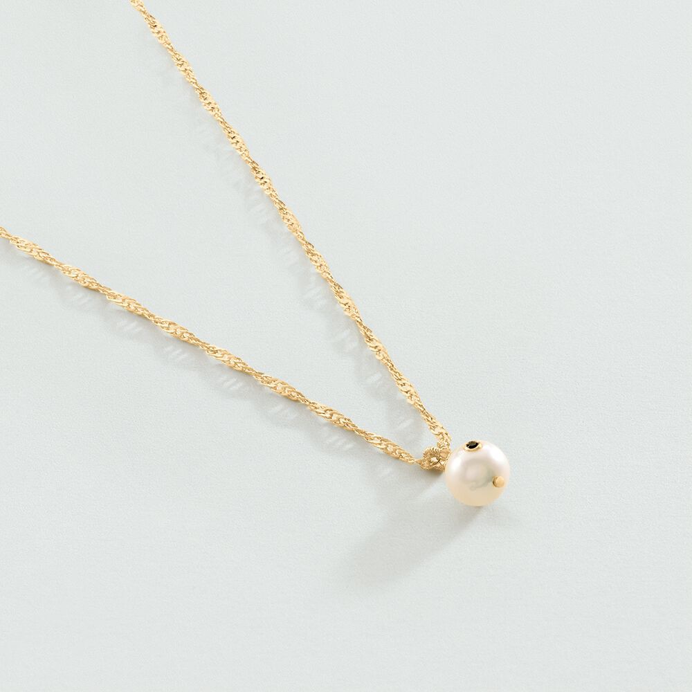 Choker necklace DIONE - Pearl / Gold - Choker necklace  | Agatha