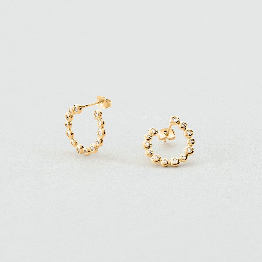 Long earrings OD&Eacute;ON - Crystal / Golden - Earrings  | Agatha