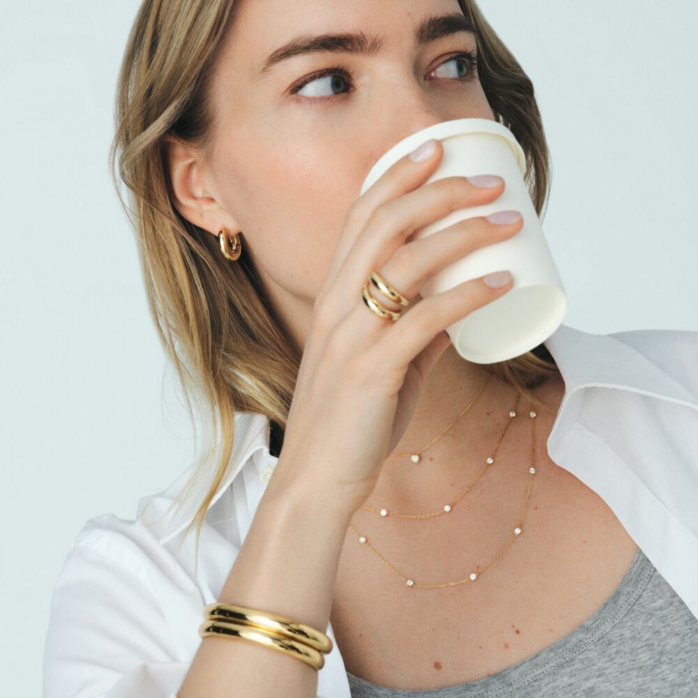 Choker necklace BRILLANT - Crystal / Golden - Choker necklace  | Agatha