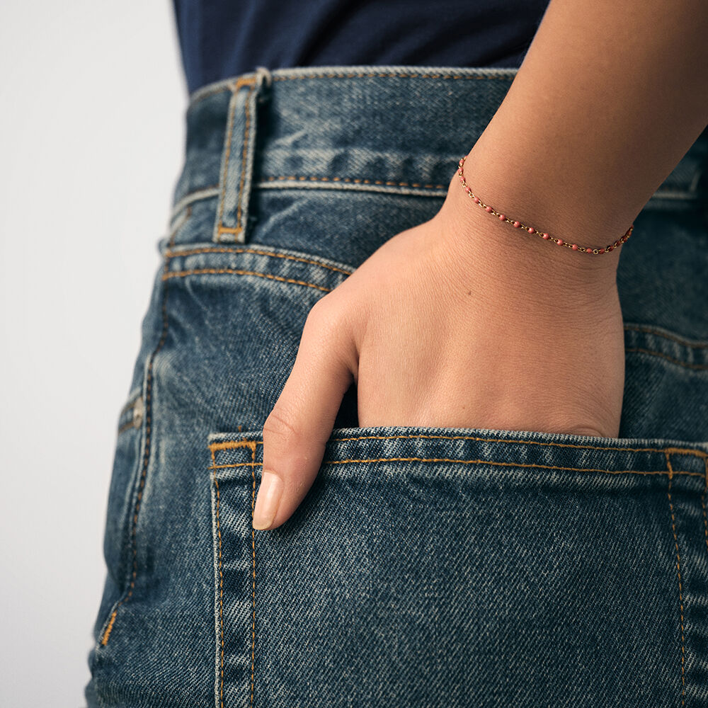 Link bracelet SMARTY - Coral / Gold - Bracelets  | Agatha