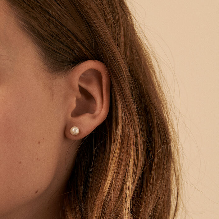 Stud earrings PERL - Pearl / Silver - All earings  | Agatha